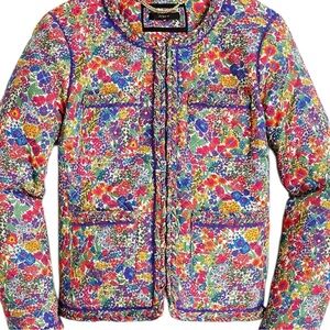 J Crew Quilted Lady Jacket Liberty Margaret Annie Print SZ 2 Floral Cottage EUC‎
